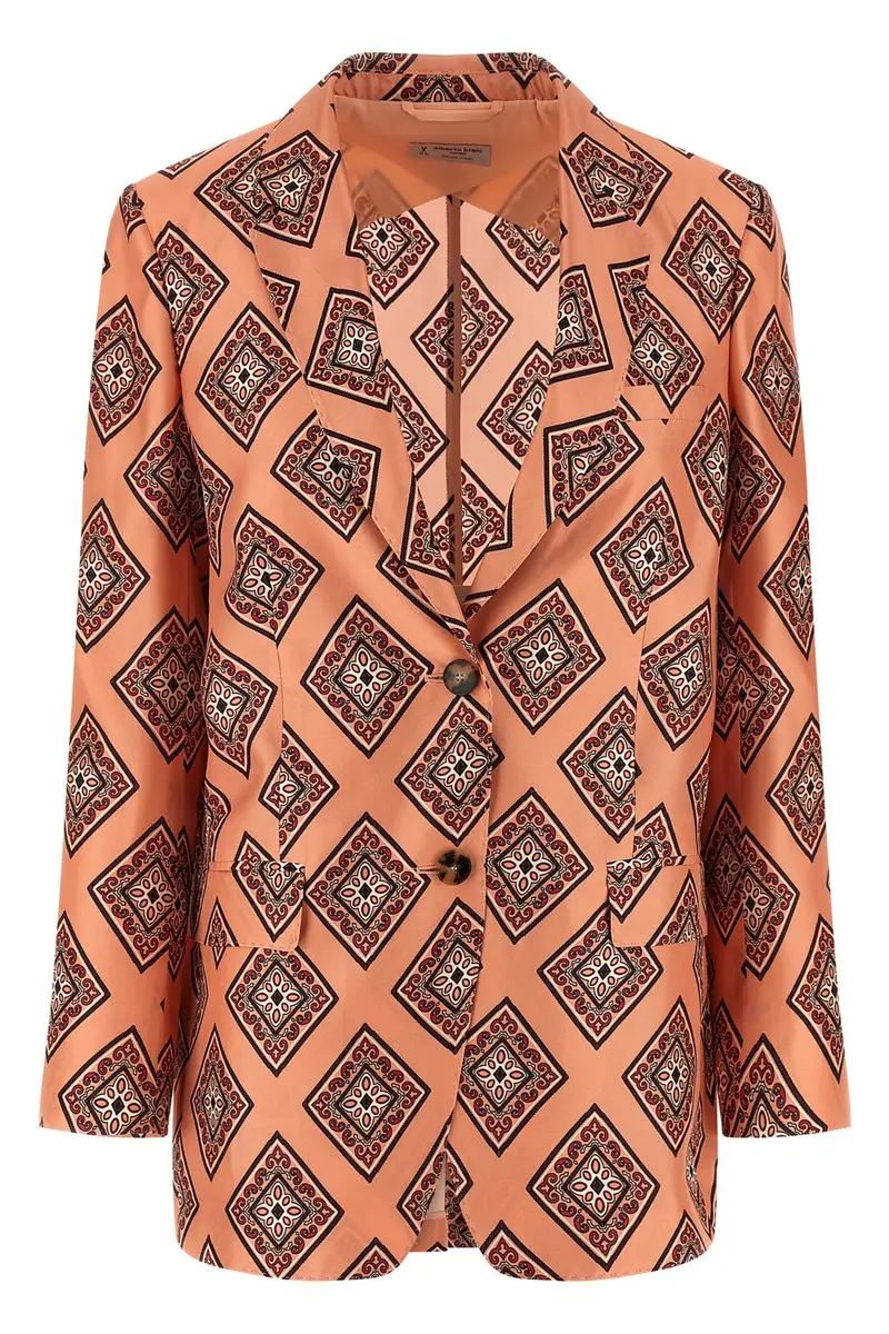 Blazer Stampa Cravatta Rosa