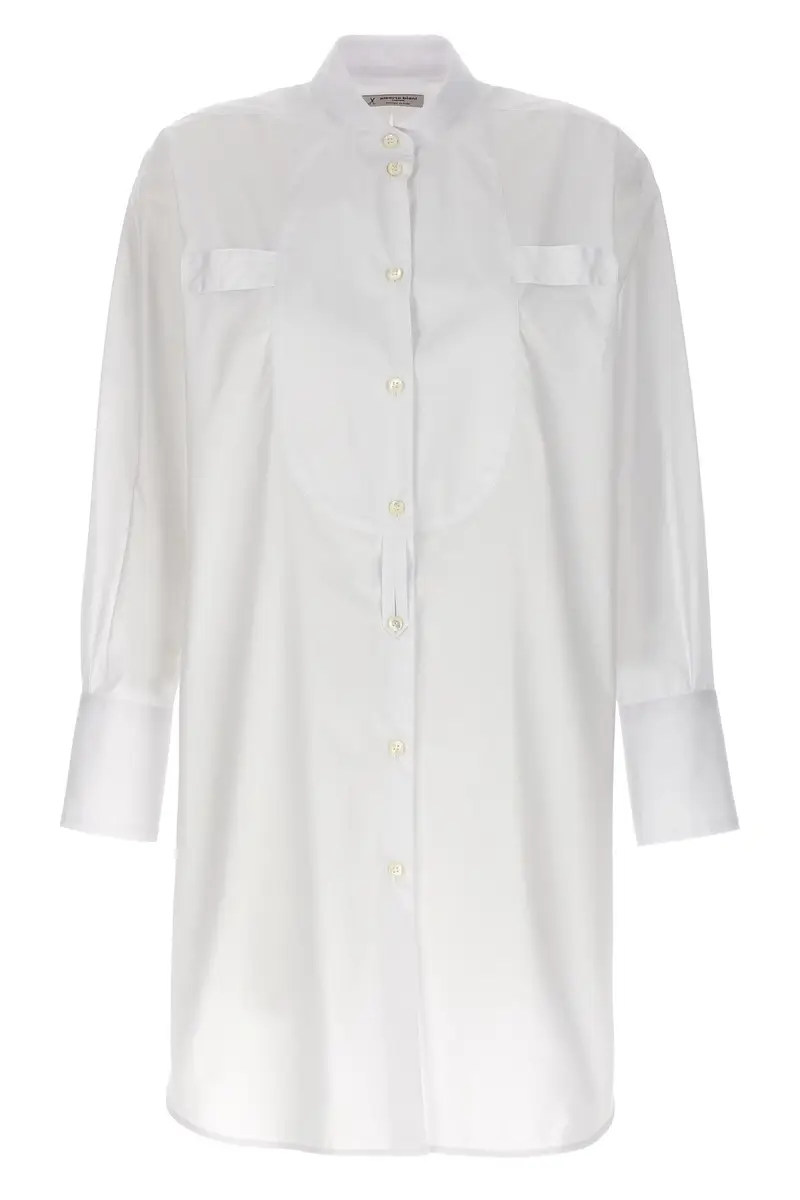 Camicia Lunga Plastron Smoking Bianco