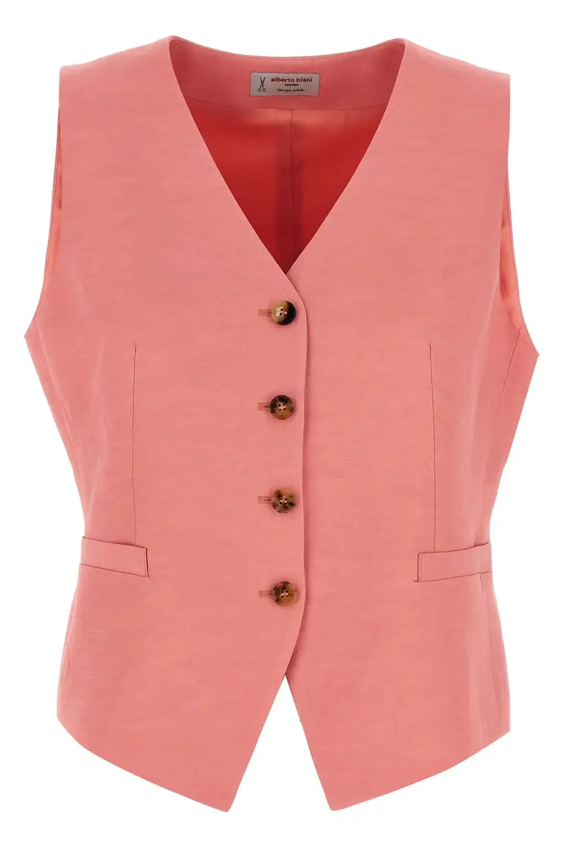 Gilet Viscosa Lino Rosa