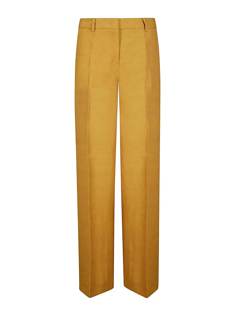 Pantaloni palazzo classici in misto Giallo
