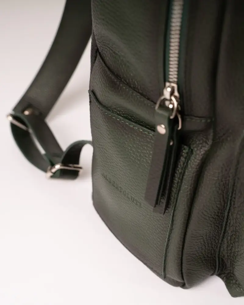 Zaino Pelle Verde miniatura 3