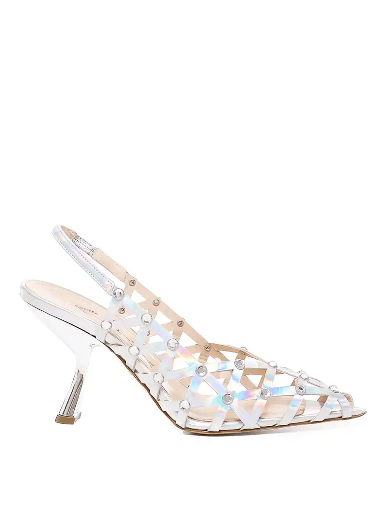 Collettore in pelle metallica Beige