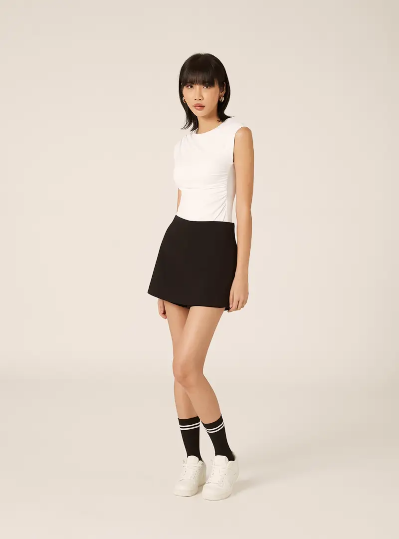 Body effetto arricciato WH3 WHITE