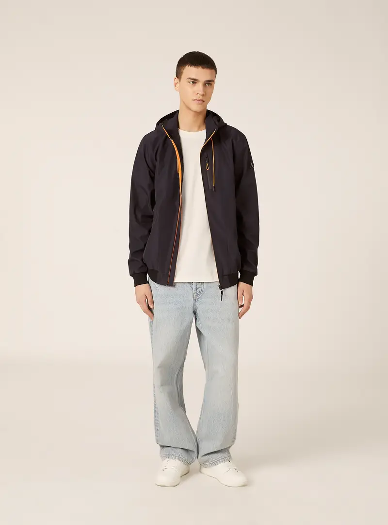 Bomber antivento con cappuccio NA1 BLUE