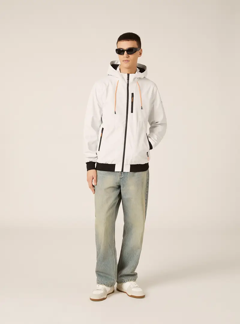 Bomber antivento con cappuccio WH2 WHITE