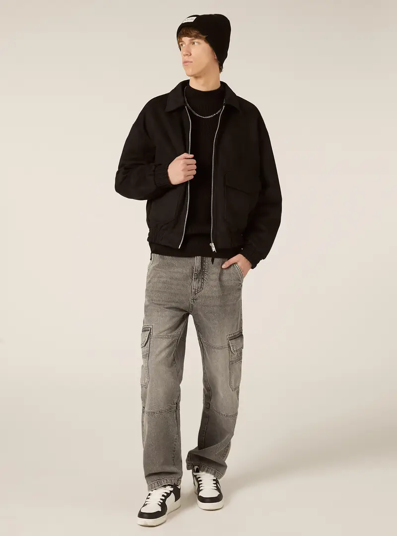 Bomber effetto camoscio boxy fit