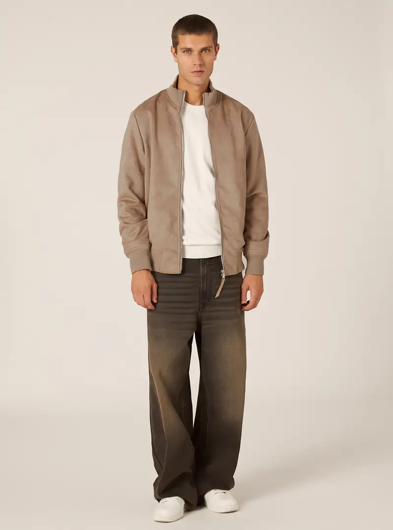 Bomber effetto suede BR2 BROWN