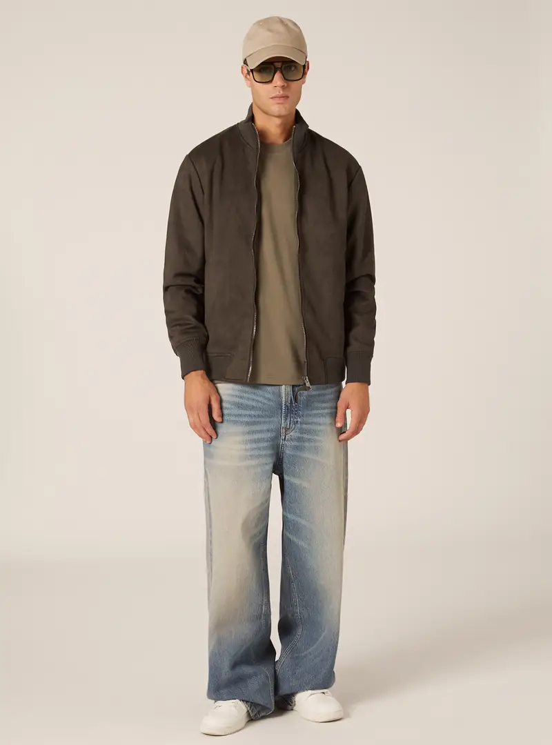 Bomber effetto suede GY1 GREY