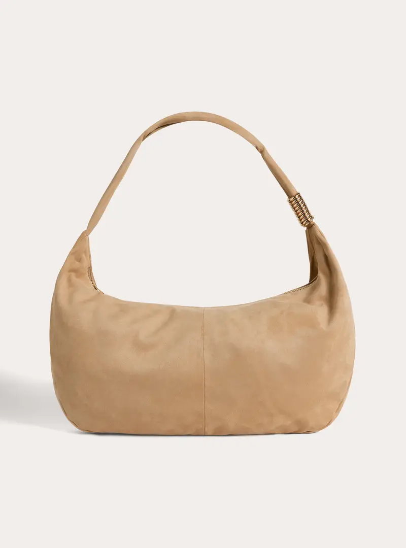 Borsa a spalla effetto suede BG2 BEIGE