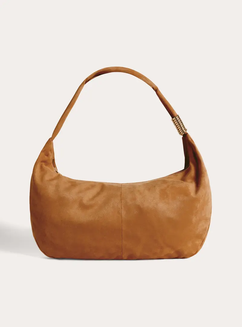 Borsa a spalla effetto suede TB2 TOBACCO