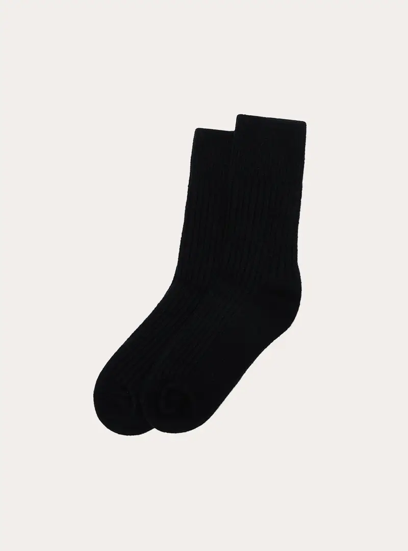 Calzini a coste tinta unita set 2 paia