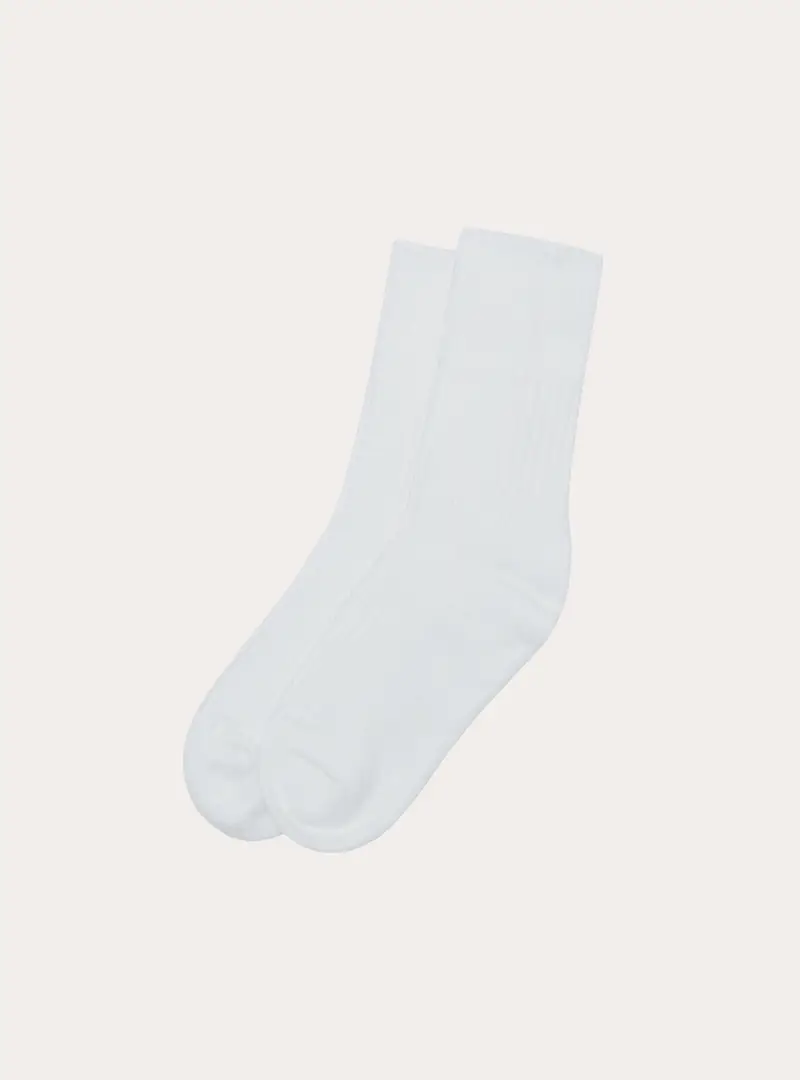 Calzini a coste tinta unita set 2 paia