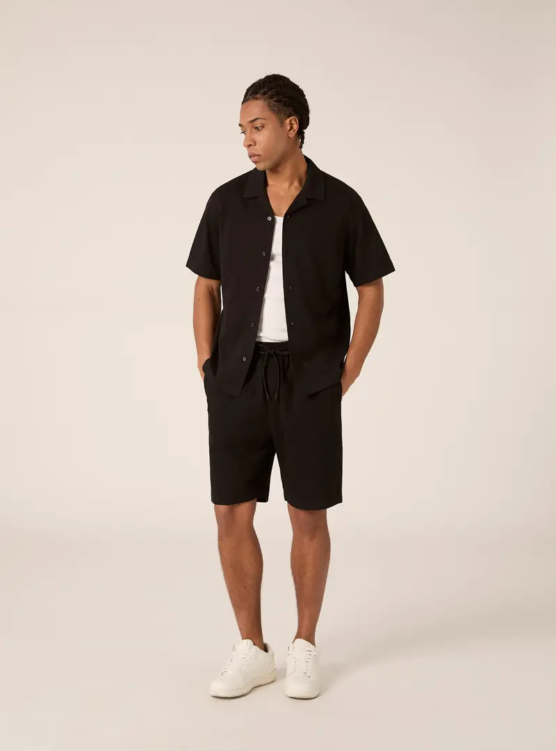 Camicia a maniche corte in jersey BK1 BLACK