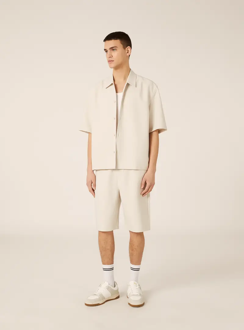 Camicia boxy fit in twil BG3 BEIGE