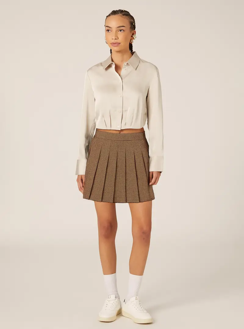 Camicia cropped in satin