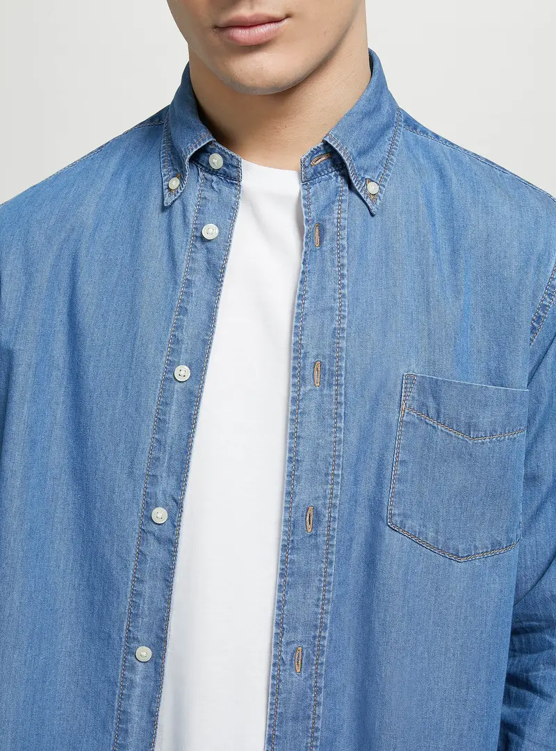 Camicia in denim D003 BLUE