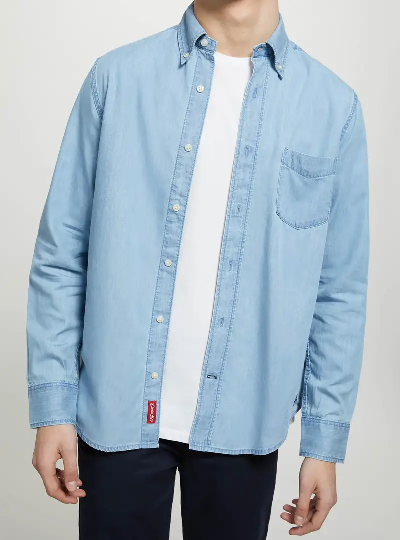 Camicia in denim D006 BLUE