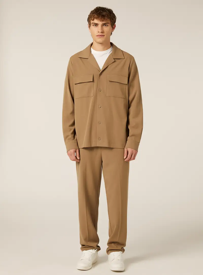 Camicia in twill con tasconi