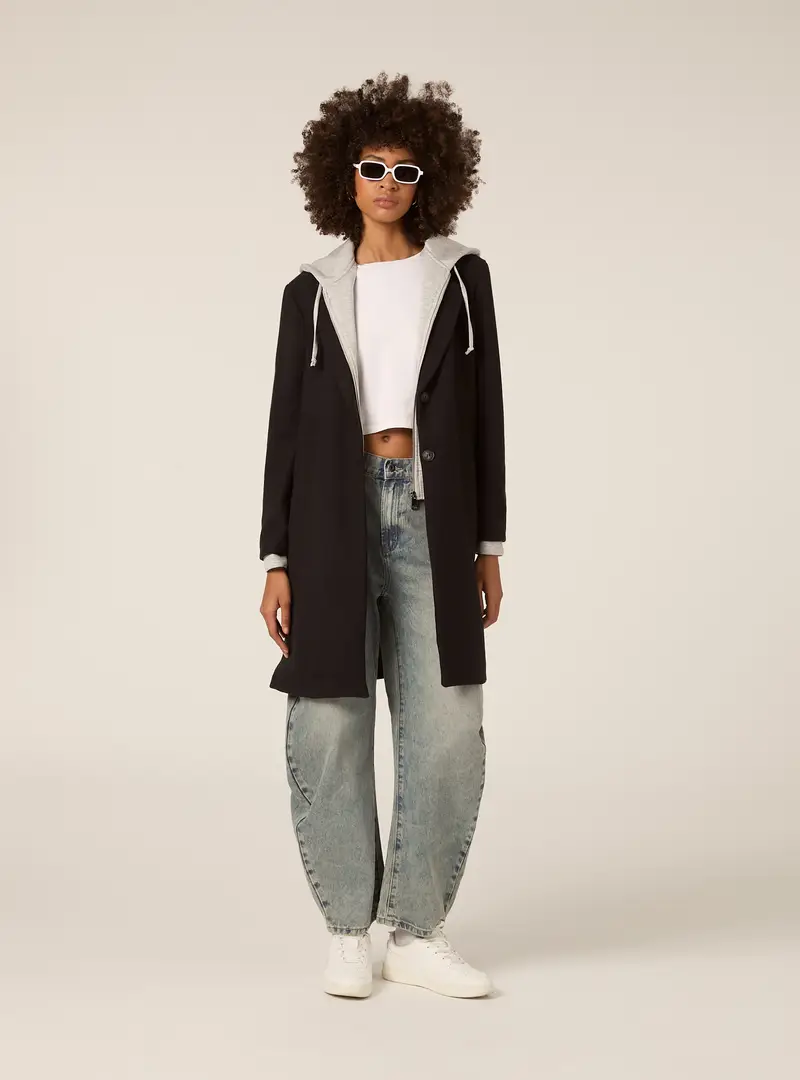 Cappotto con doppio tessuto