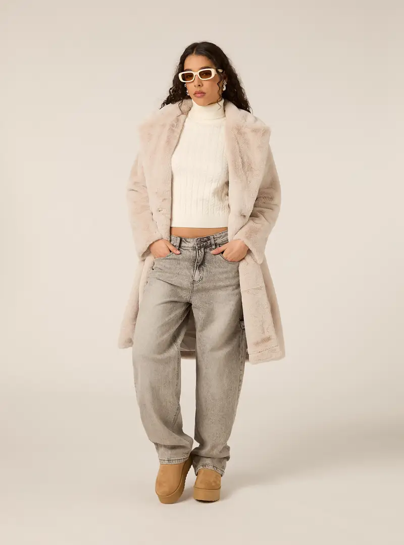 Cappotto in pelliccia sintetica BG3 BEIGE