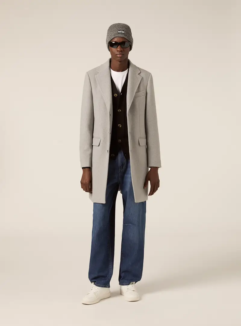 Cappotto monopetto in misto lana MGY3 GREY