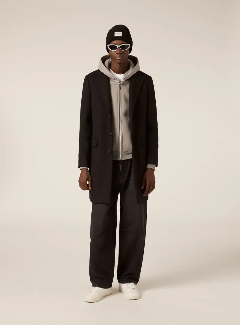 Cappotto monopetto misto lana