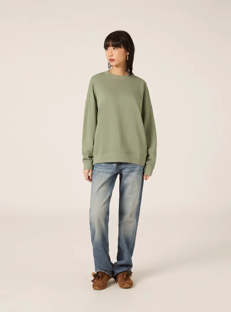 Felpa basic in cotone KY3 GREEN