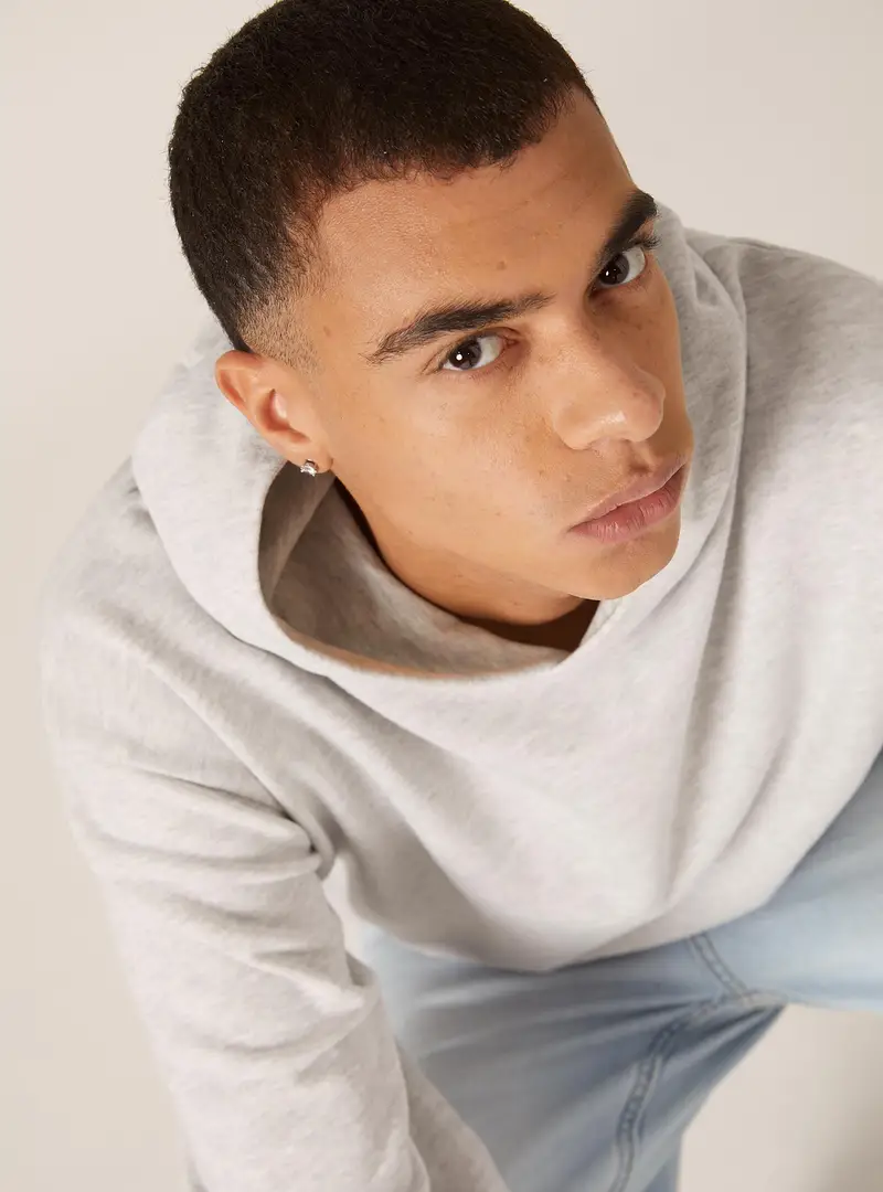 Felpa boxy fit con cappuccio MGY3 GREY