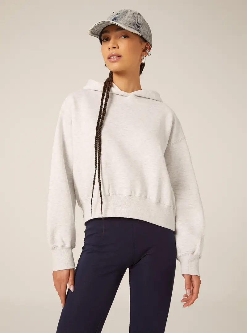 Felpa boxy fit con cappuccio
