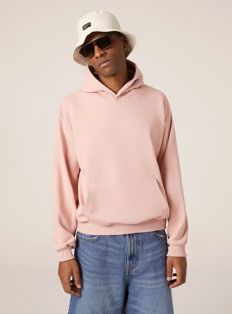 Felpa boxy fit con cappuccio PK3 PINK
