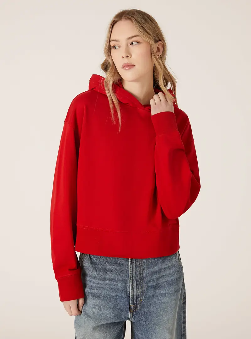 Felpa boxy fit con cappuccio RD2 RED