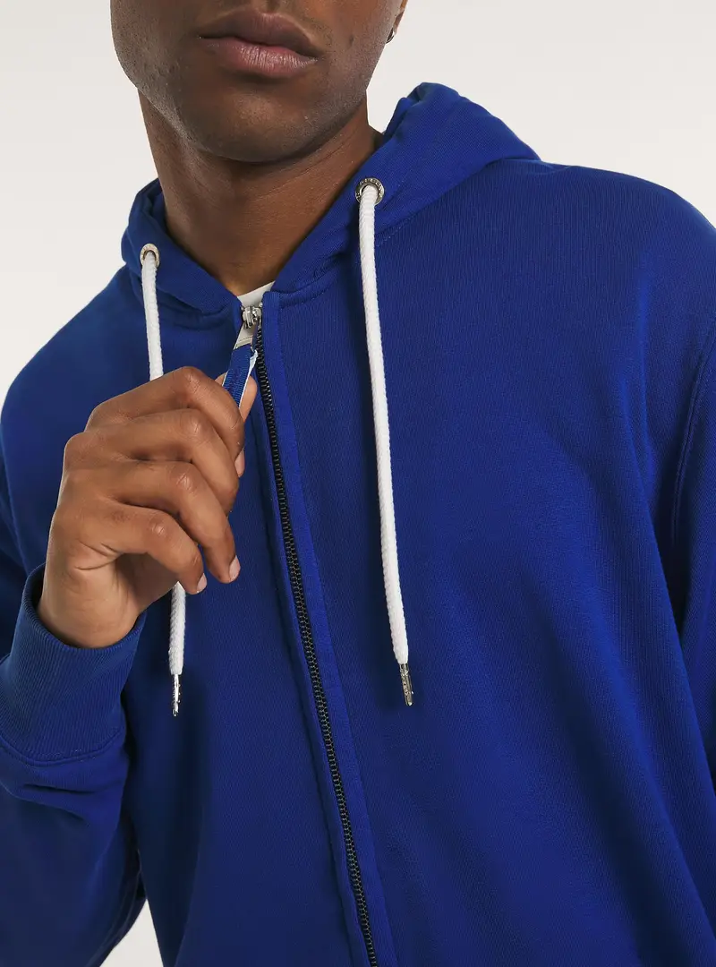 Felpa con zip e cappuccio in cotone