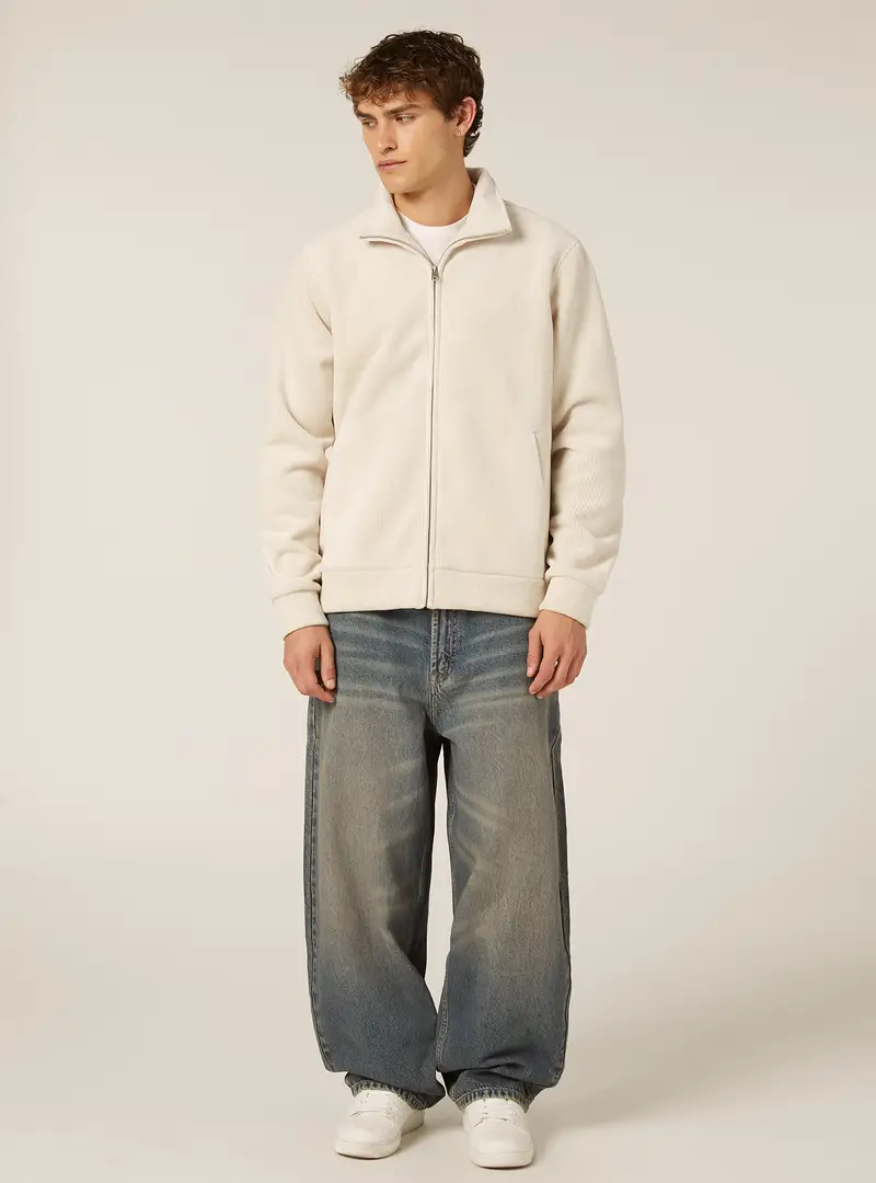 Felpa con zip in velluto a coste CR3 MULTICOLOR