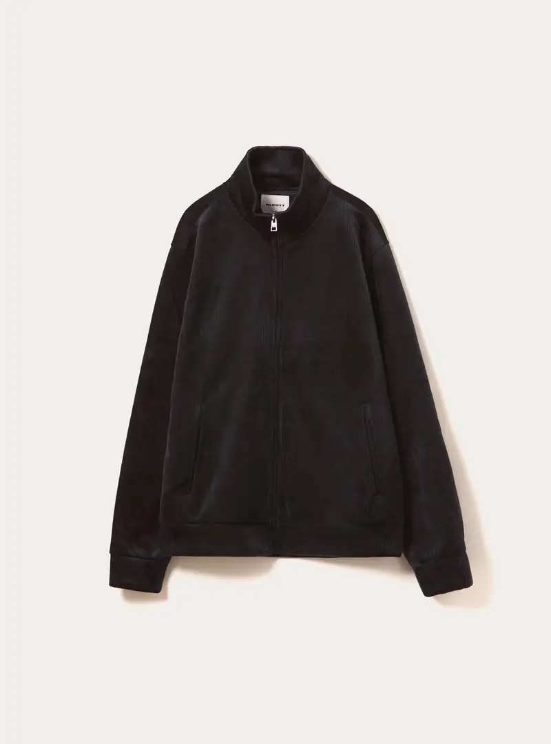 Felpa con zip in velluto a coste