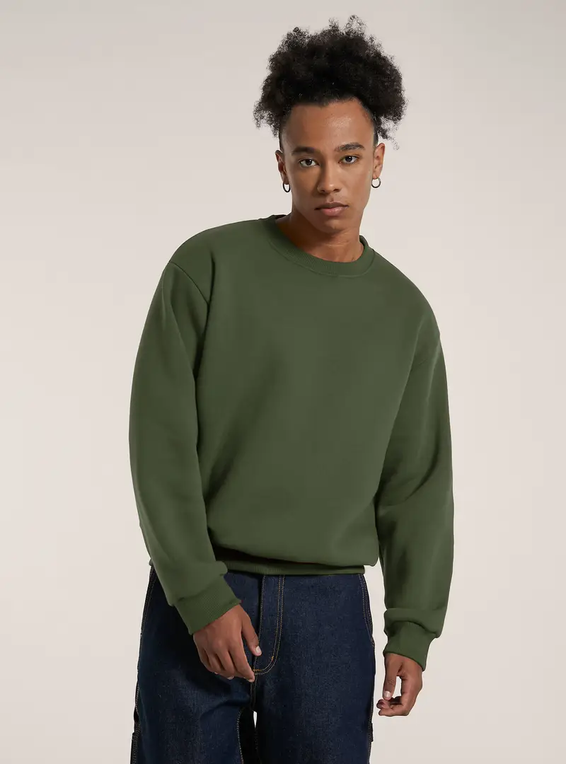 Felpa girocollo boxy fit KY2 GREEN