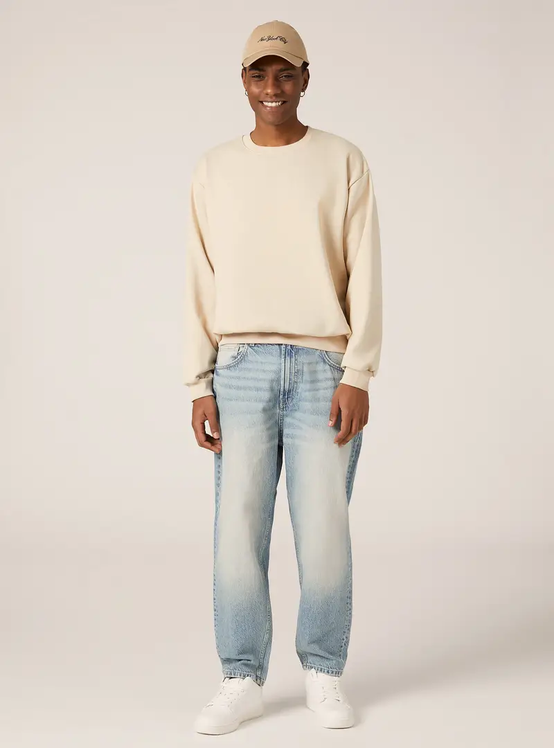 Felpa girocollo boxy fit