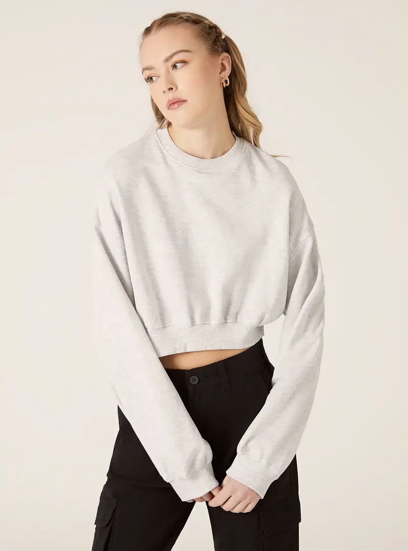 Felpa girocollo cropped MGY3 GREY