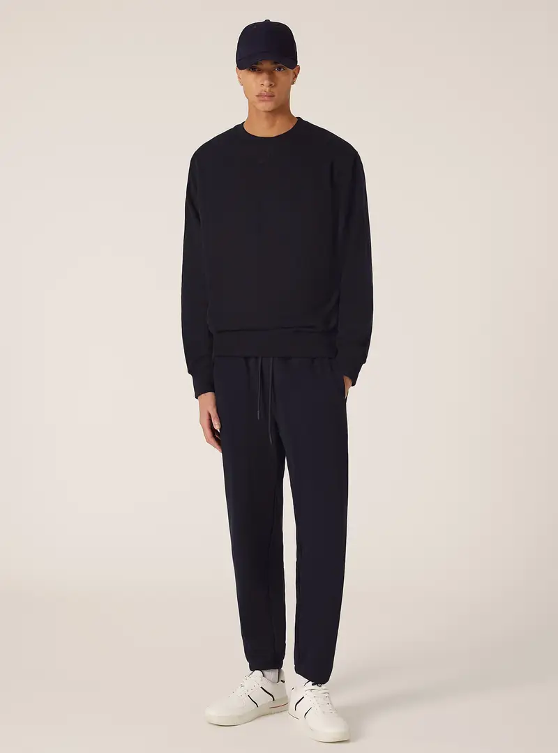 Felpa girocollo tinta unita NA1 BLUE