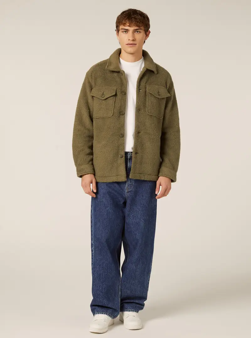 Giacca a camicia basica tinta unita