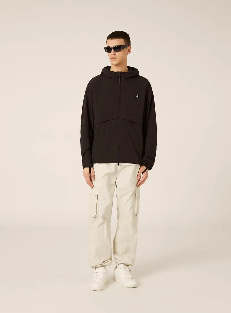 Giacca antivento in tessuto tecnico BK1 BLACK