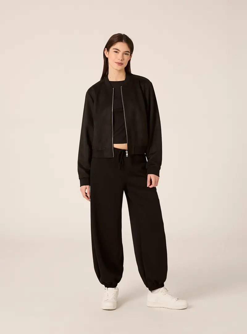 Giacca bomber in suede BK1 BLACK