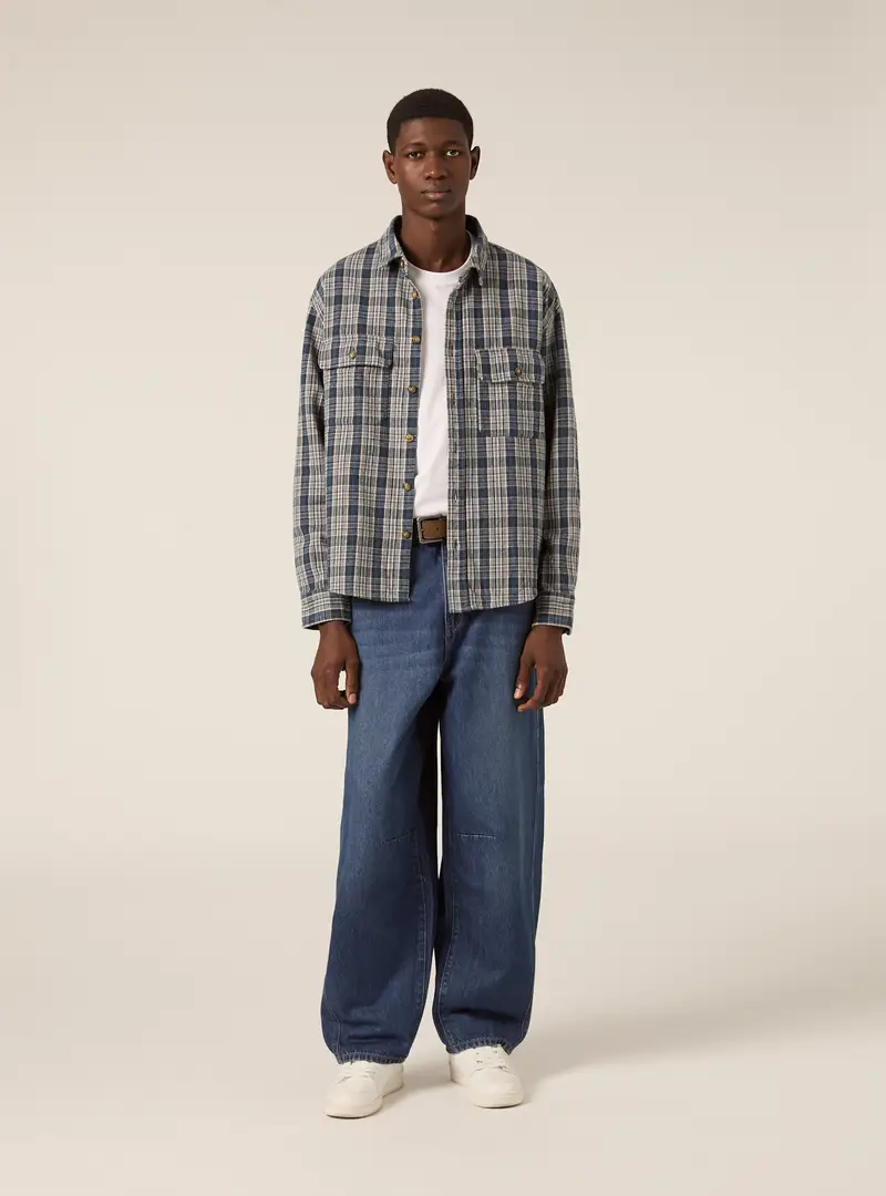 Giacca camicia a quadri in flanella BL2 BLUE