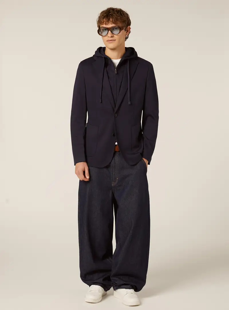 Giacca con cappuccio removibile NA1 BLUE