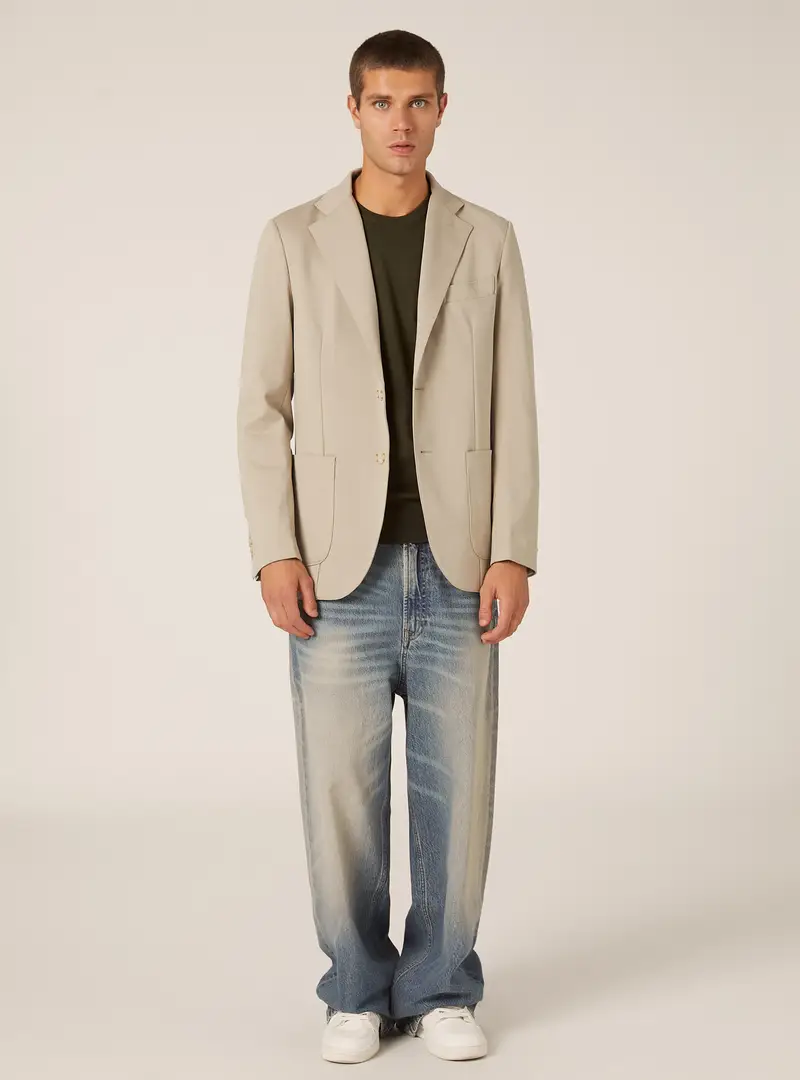 Giacca monopetto in jersey CR2 MULTICOLOR