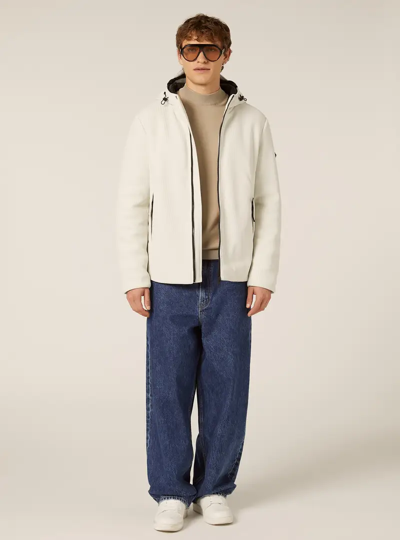 Giubbotto imbottito a costa inglese WH1 WHITE