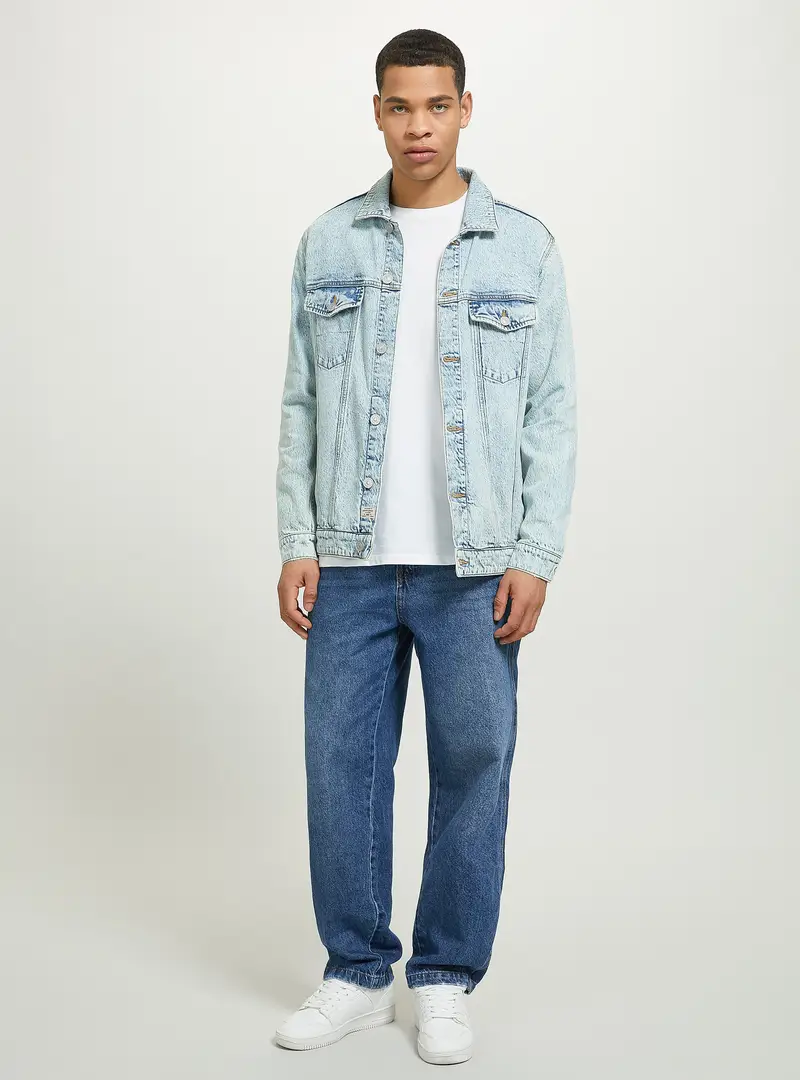 Giubbotto in denim stretch C284 AZURE
