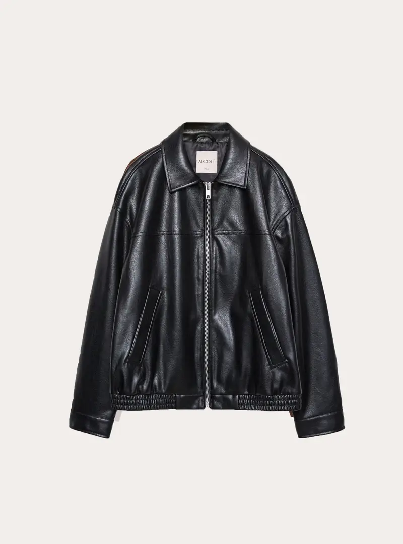 Giubbotto oversize effetto pelle