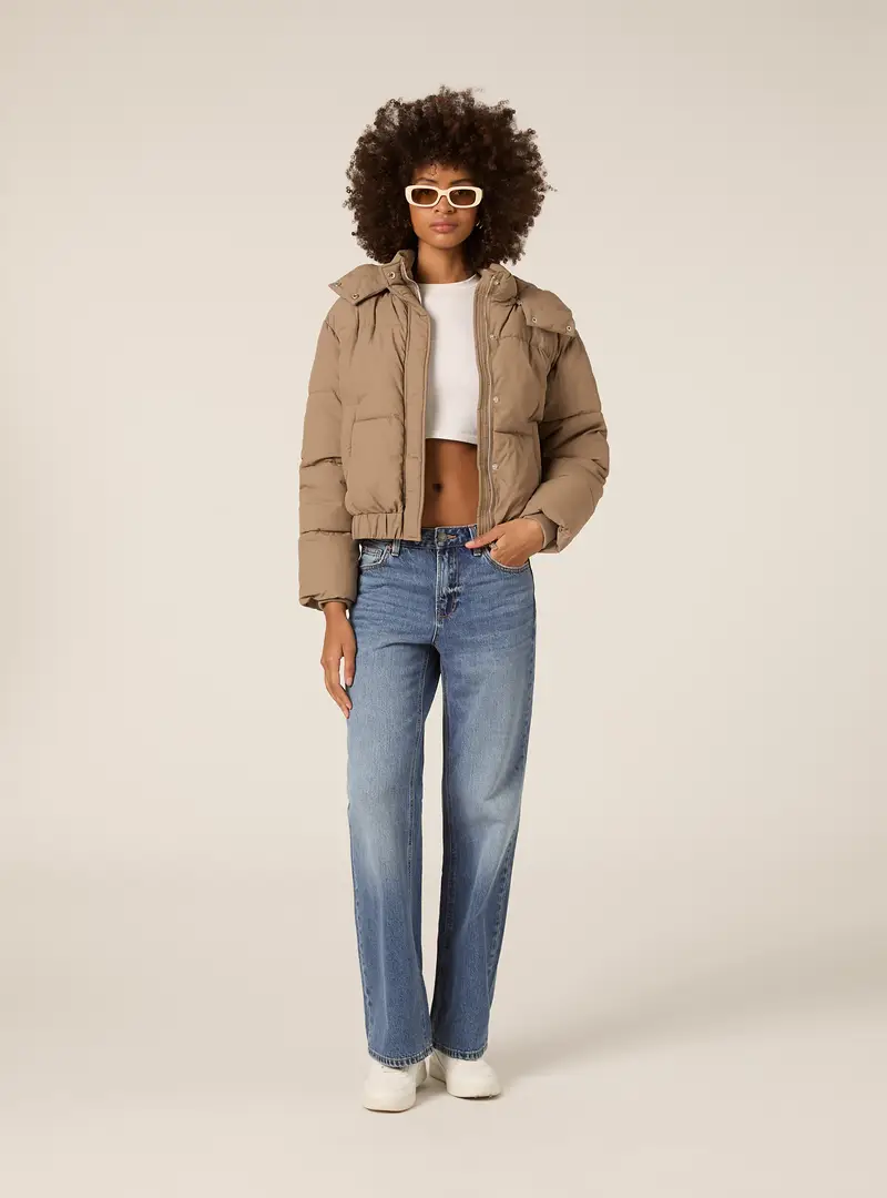 Giubbotto puffy con cappuccio