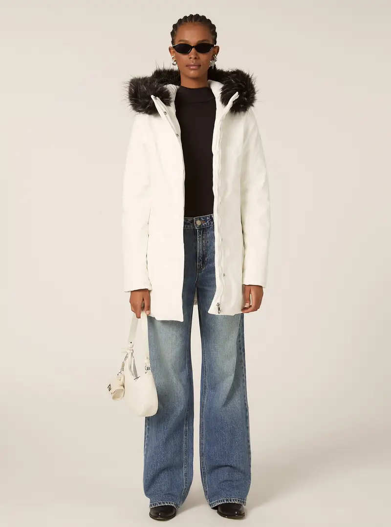 Giubbotto tecnico con cappuccio con pelliccia WH2 WHITE