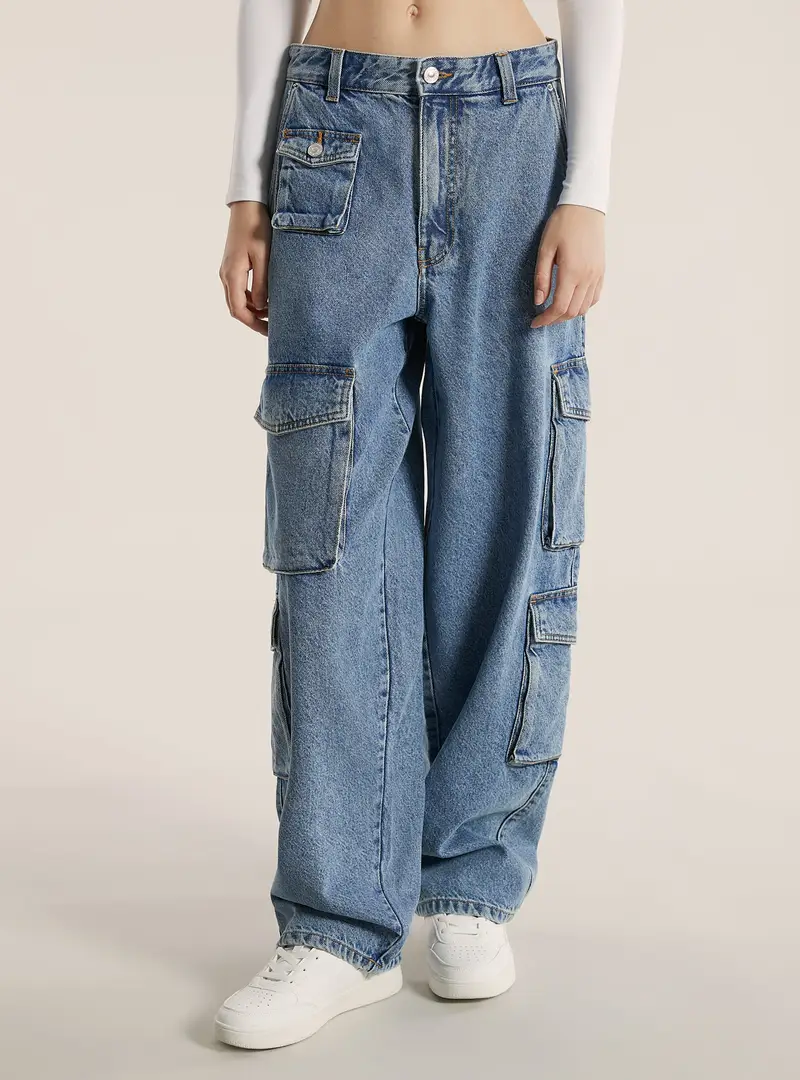 Jeans multi cargo comfort fit D006 BLUE